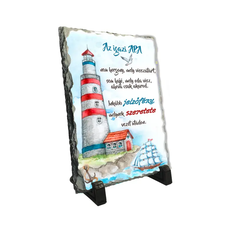 Az igazi apa, piatra ardezie personalizata, cu mesaj model, pa137